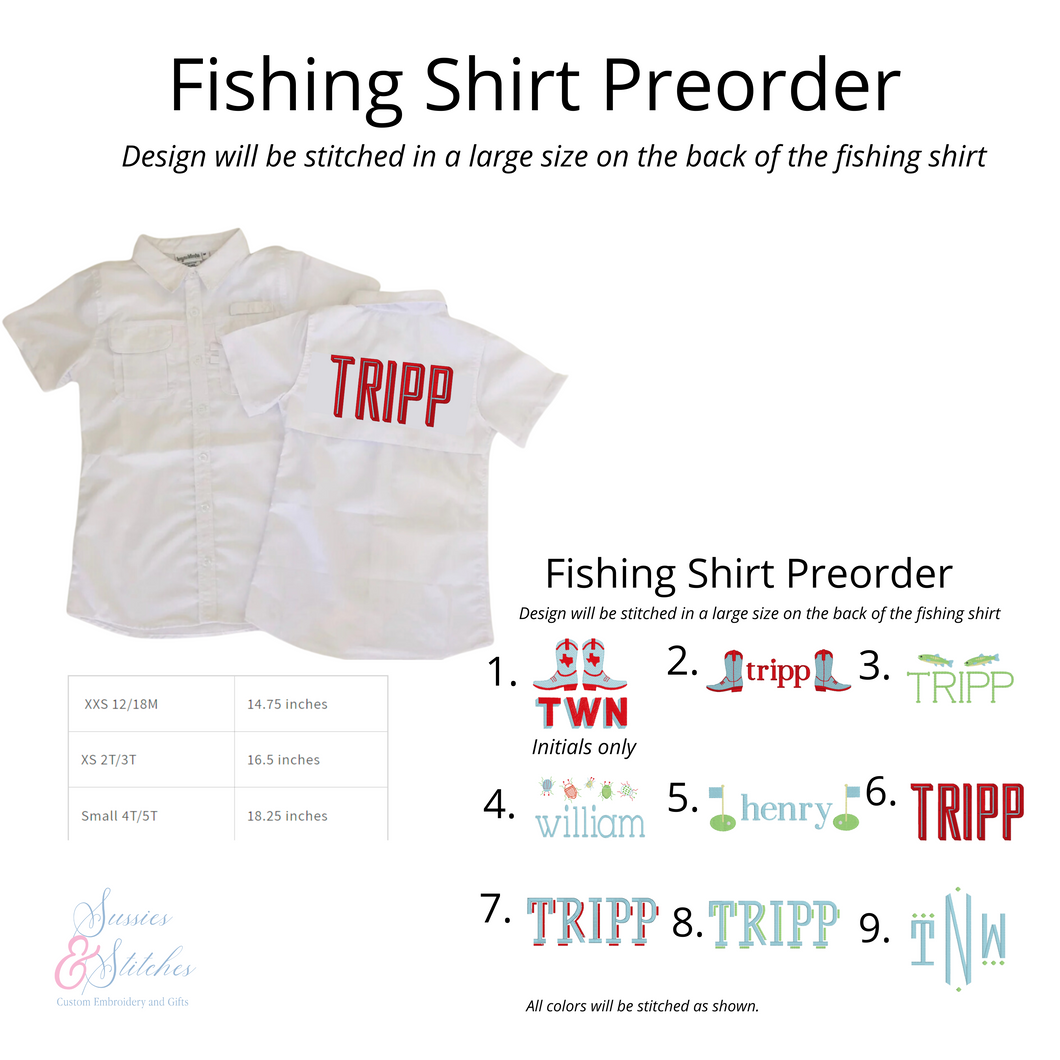 White Short Sleeve Fishing Shirt - Ships by 6/5