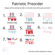 Load image into Gallery viewer, White Short Sleeve Patriotic Polo - Ships by 5/17